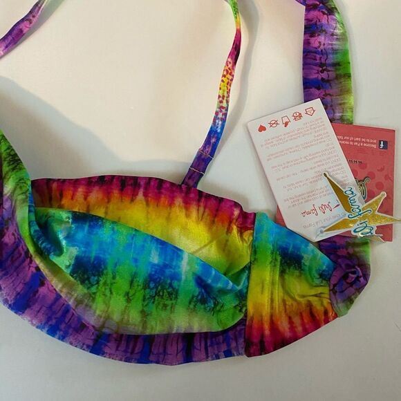 Luli Fama Groovy Baby Twist Bandeau Bikini Top NWT - Picture 3 of 9